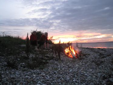 Campfire on the island of Barso, Denmark