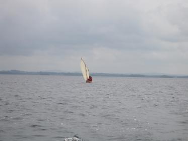Sailing along "The Broad Loch", river Erne