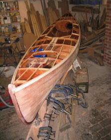 view of canoe prior to fitting the deck