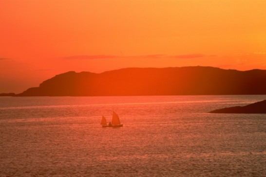 In the sound of Iona at sunset