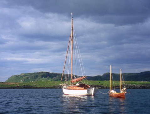 Diana and Rushton Princess at anchor near Cuan Ferry
